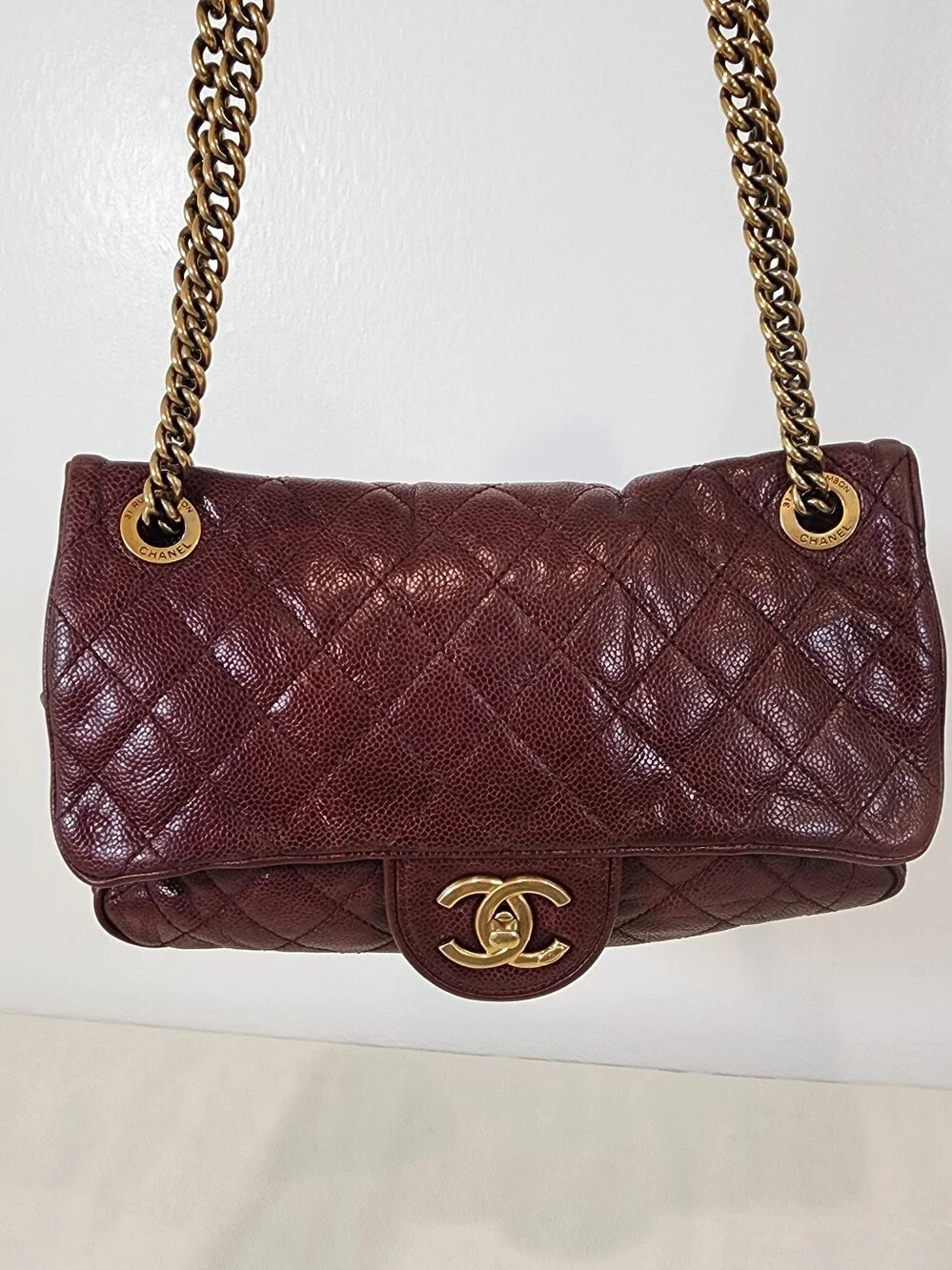 Chanel Shiva 2013-2014 Medium Calfskin. Exterior Has Paint Touch Ups.
